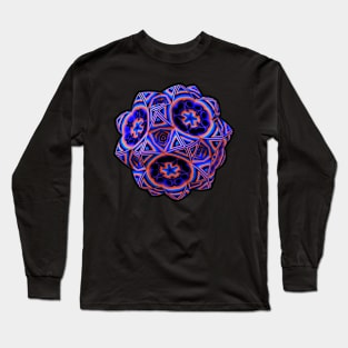 Vividly Colored Mandala with an Asymmetrical Center Long Sleeve T-Shirt